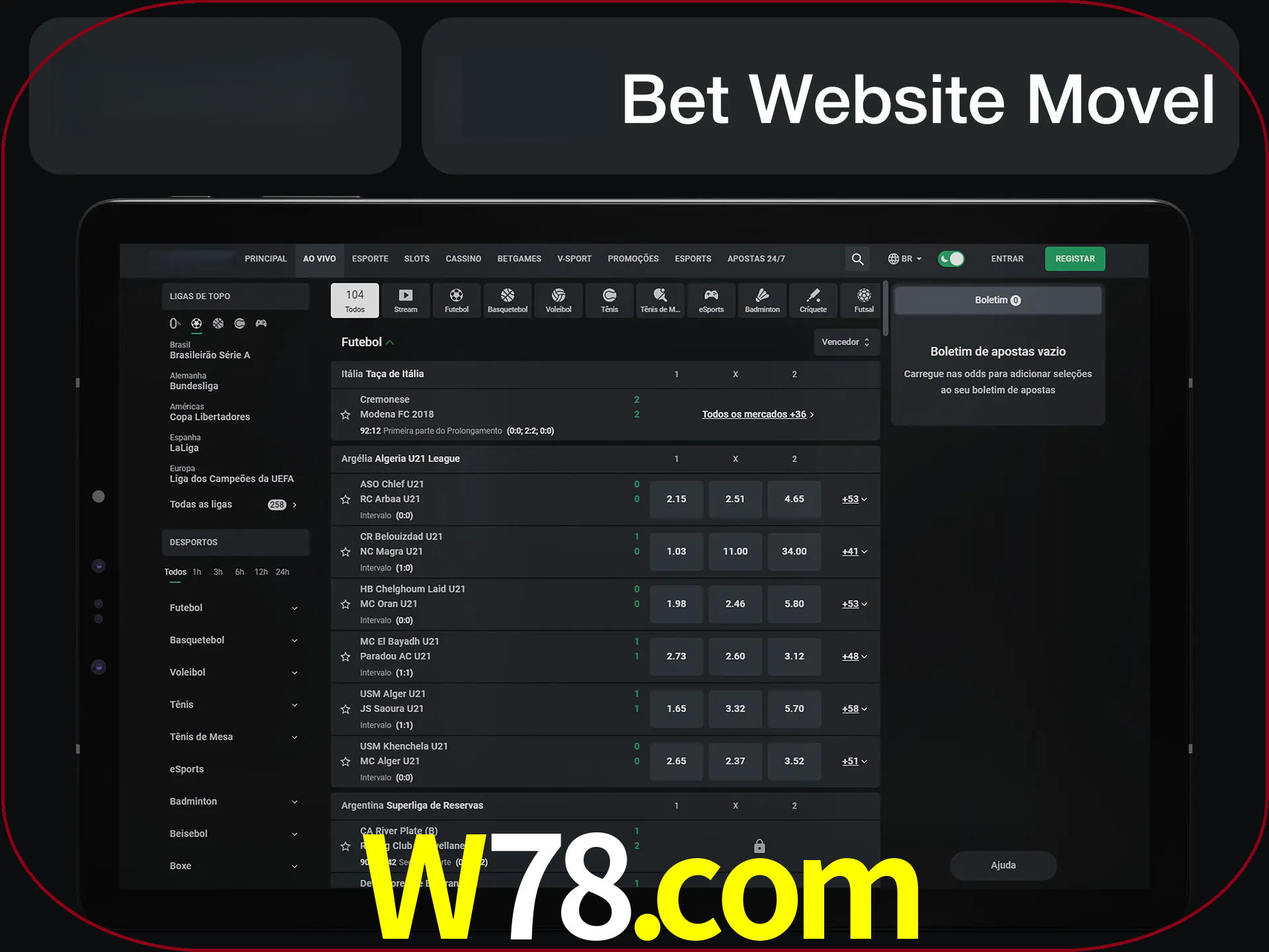 Use nosso website em qualquer dispositivo.